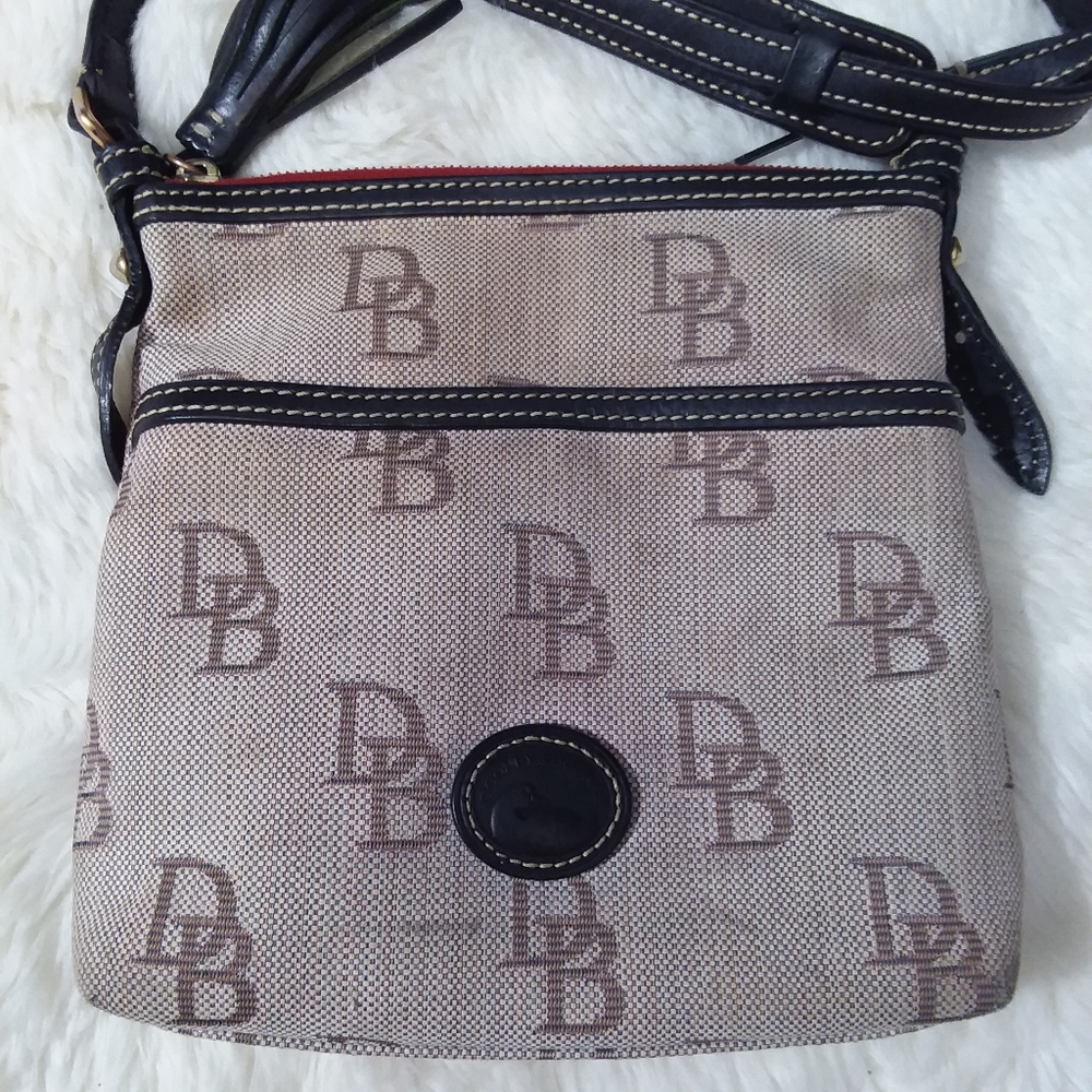 Dooney & Bourke Canvas Signature Db Crossbody Bag - image 2
